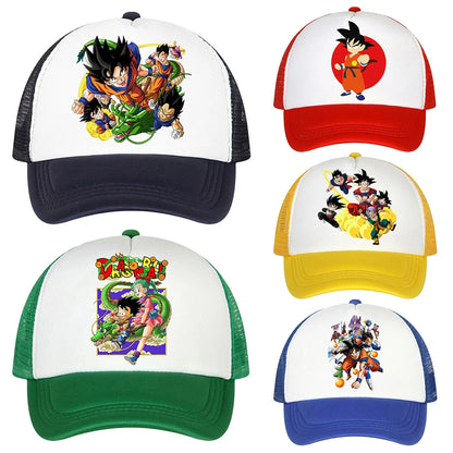 Cappellino con visiera Dragon Ball per ragazzo con stampa anime di Goku - Cappellini per bambini e adulti - Cappellini estivi traspiranti - Cappellini alla moda in stile cartone animato - Abbinabili ai costumi - Di tendenza