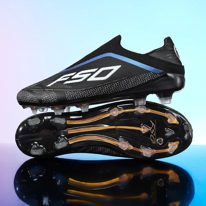 Botas de fútbol para hombre, tacos para césped, alta calidad para partido al aire libre, calzado antideslizante para niños, modelo de caña alta ligero muy vendido
