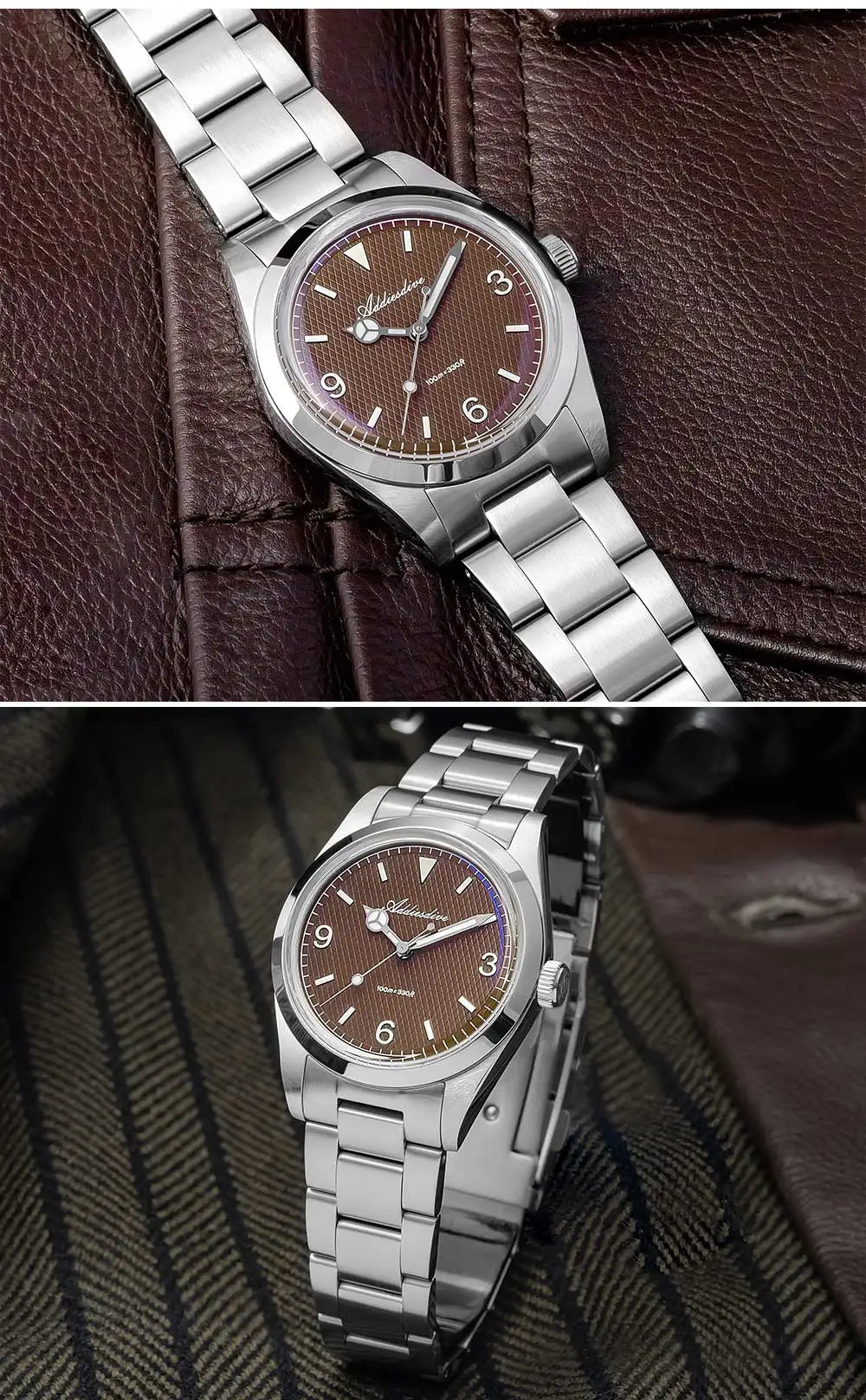 ADDIESDIVE 2025 NEW Watch For Men 316L Stainless Steel 10Bar Diving Luminous AD2096 Luxury Gift Quartz Wristwatch reloj hombre
