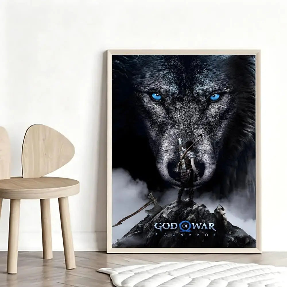 Mythic G-God of War RagnarokS Poster Stylish Art Poster Wall Decor for Living Room Bedroom Office Hotel Home Interior