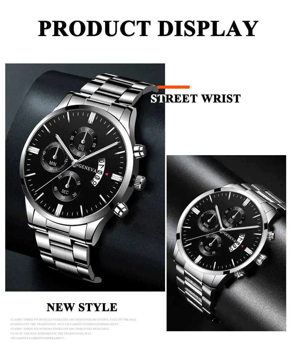 Montre homme tendance, montre-bracelet à quartz de luxe avec calendrier, montres d'affaires, montre pour homme, bracelet pour homme