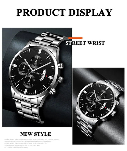 Montre homme tendance, montre-bracelet à quartz de luxe avec calendrier, montres d'affaires, montre pour homme, bracelet pour homme