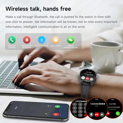 LAXASFIT 2026 New Smart Watch Men's 1.52 HD Screen Bluetooth Talk Heart Rate Monitor Men Women NFC Outdoor Sports Smart Watch