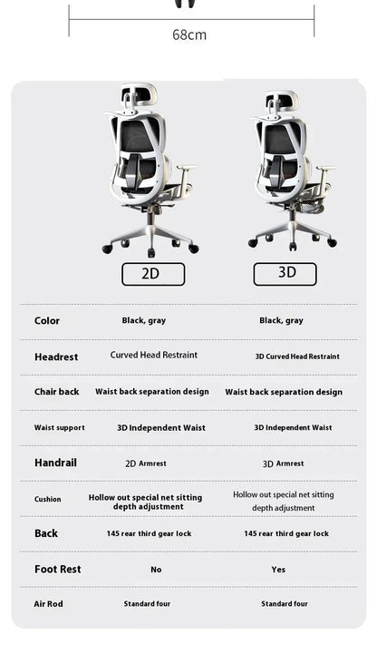 Office Chair Gaming Desk Ergonomic Computer Adjustable Armrests 3D Headrest Chair Lift Chair Back Can Tilt Back with Foo Pedals