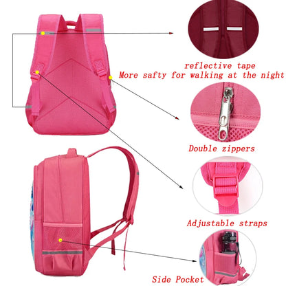 16" Fortnite Cartoon Red Backpack Unisex Dual Zipper Large Capacity School Bag Kids Bookbag Boys Girls Ages 5-8