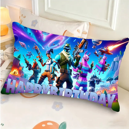 Capa de almofada Game F-FORTNITE COOL BRITHDAY retangular estampada para cama, sofá, quarto e decoração de casa