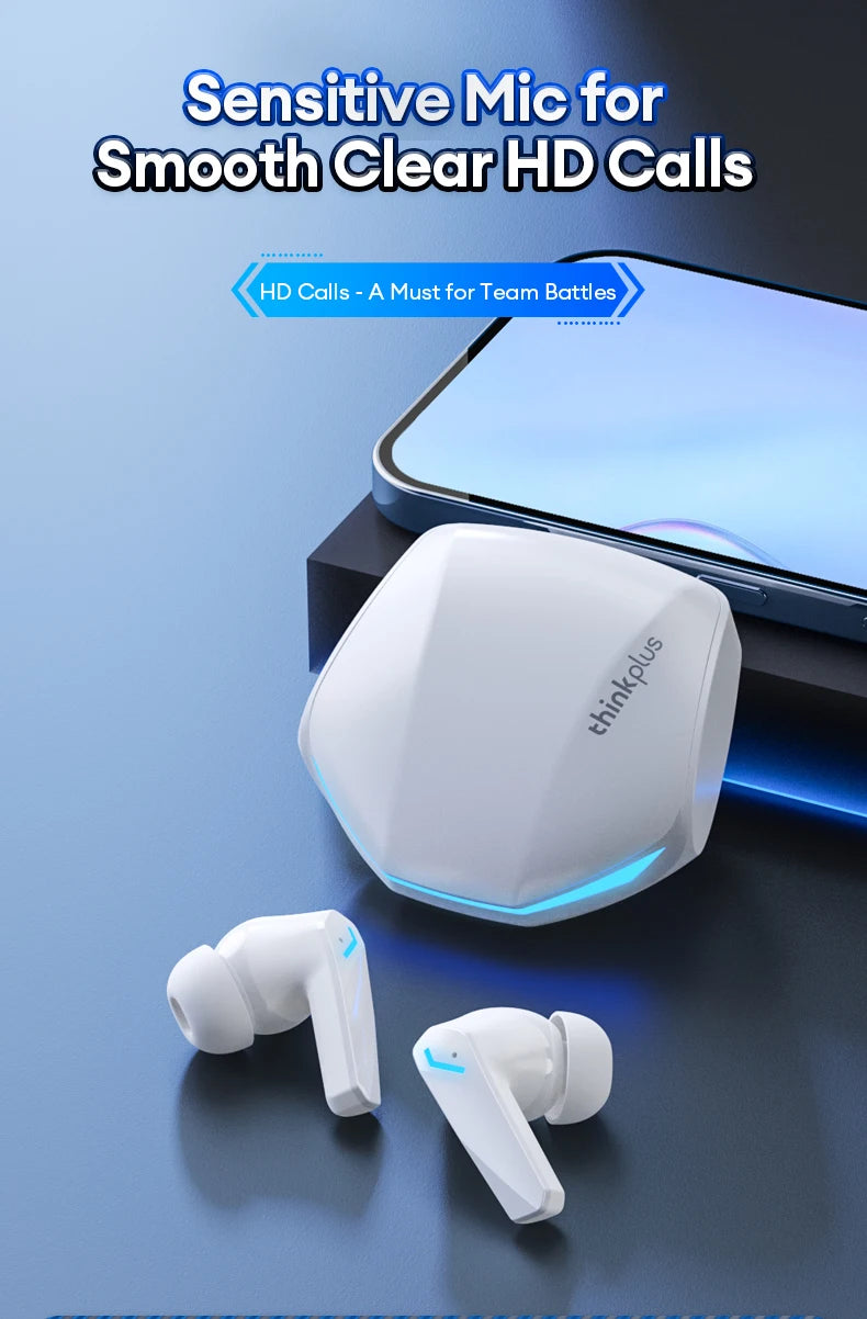 Auriculares inalámbricos Lenovo GM2 Pro TWS Bluetooth 5.3 – Auriculares HD con control táctil y micrófono, auriculares deportivos impermeables