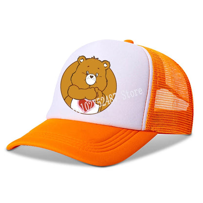 Anime Care Bears baseballová čepice pro dívky a ženy, nová outdoorová sportovní sluneční čepice, letní prodyšná síťovaná sluneční čepice, dětská i dospělá pokrývka hlavy, dárek