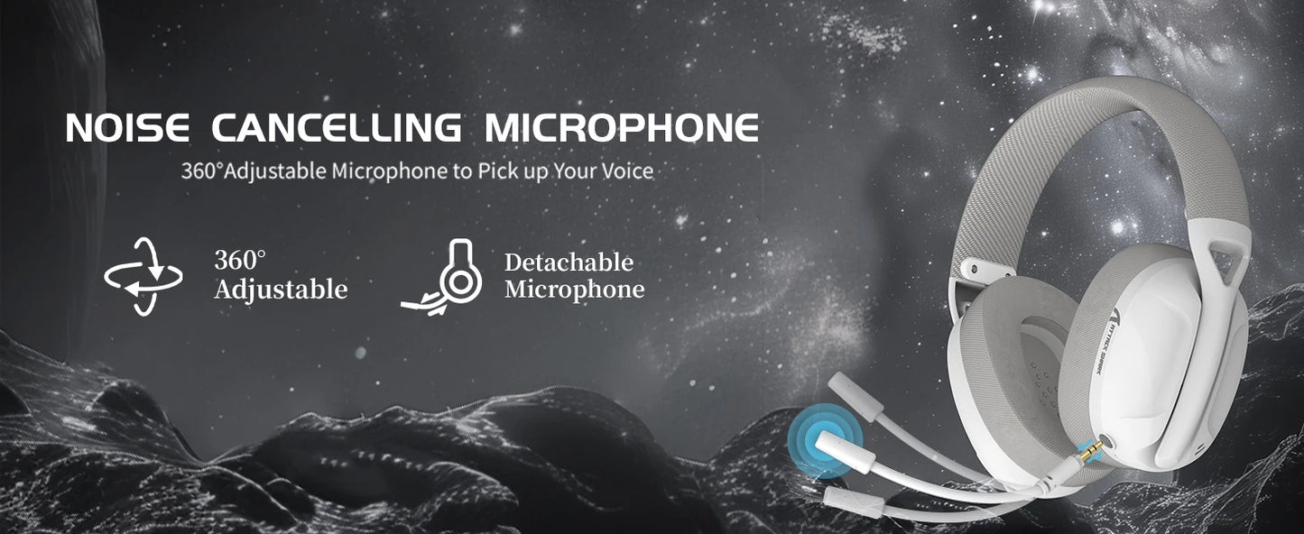ATTACK SHARK L80PRO Wireless Gaming Headset Lightseed Tech- Built-in&Detachable Dual Microphone-Lightweight Headphone-Tri-Mode