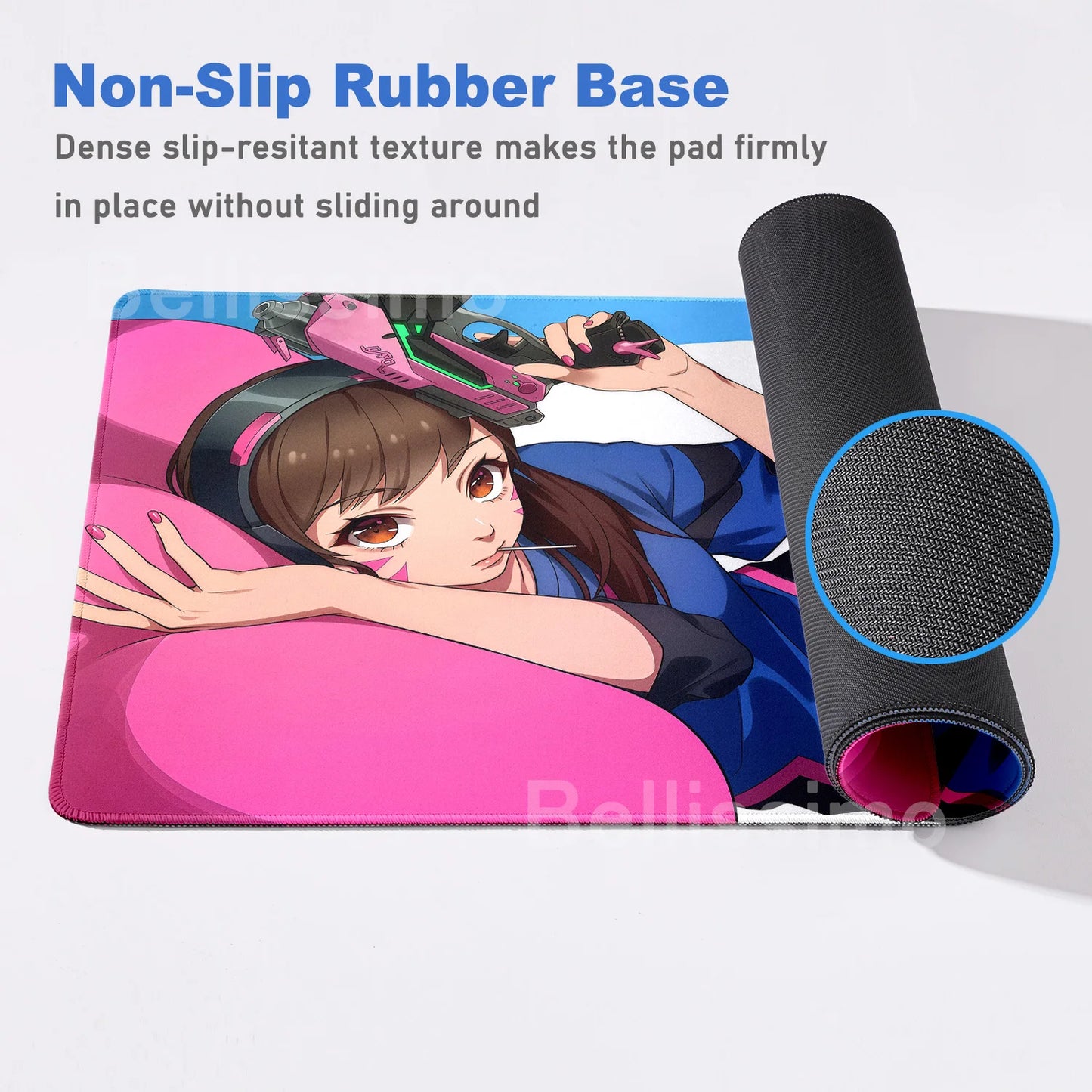 Accessori gaming O-Overwatch D-D.va Tappetino mouse grande Tappetino per tastiera e mouse PC Scrivania XXL Tappetini estesi Gamer Mausepad