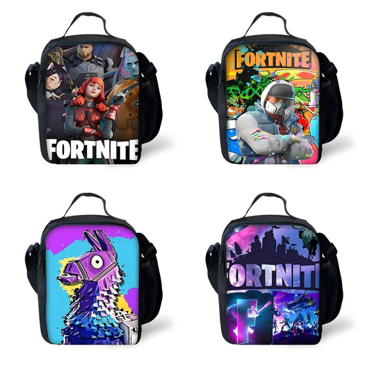 Класическа детска термоизолирана чанта Classic Game Fortnites с голям капацитет за момчета, момичета и ученици, за открито, пикник и обяд – термо охладителна кутия за многократна употреба