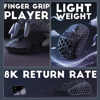 Darmoshark M5Air Forged Carbon Fiber Wireless 8K Gaming Mouse PAW3950 30K DPI Small Hand Finger Grip Game Macro Mice Lightweight
