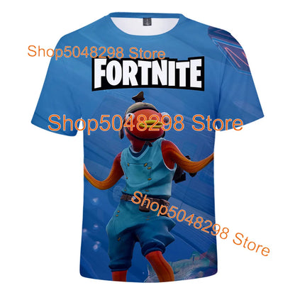 Bushranger Fortnite T-Shirt für Kinder, 3D-Print Banana Peely T-Shirt für Herren und Damen, Tee im Battle-Royale-Game-Design, Sommer-Top, Geburtstagsgeschenke