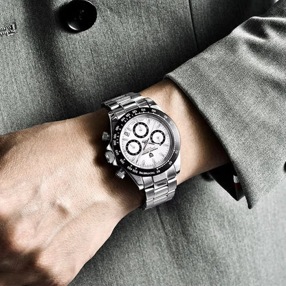 New PAGANI DESIGN PD1644 Luxury Men's Quartz Watch Automatic date Wristwatches Sport 100m Waterproof Chronograph Men Gift