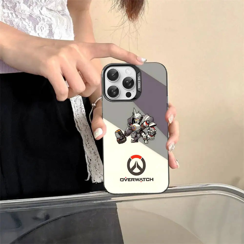 Game O-Overwatch Pixel Style Phone Case For iPhone 17 16 15 14 13 12 11 Pro MAX Matte Shockproof Back Anti-Fall Matte Cover