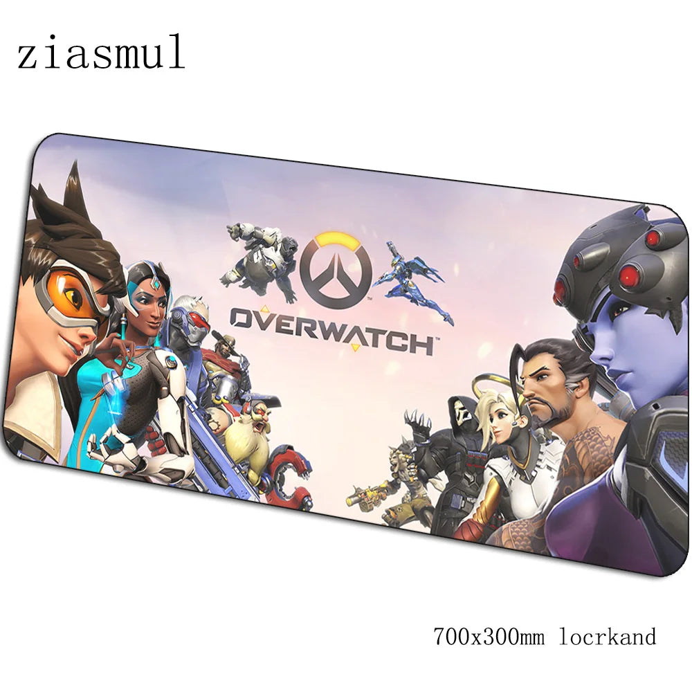 Overwatch gamer-musemåtte, flot 70x30cm gaming-musemåtte til pc og notebook, skrivebordsmåtte til spil, æstetisk gamer-måtte og gamepad