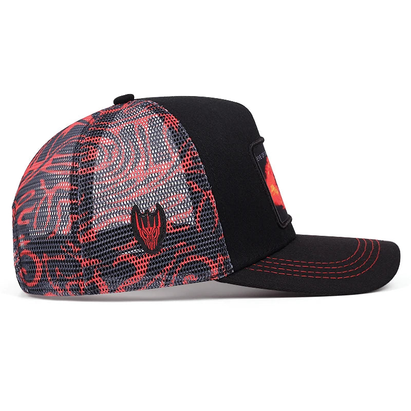 Casquette de baseball graffiti « Œil de Sauron », casquette en maille hip-hop, casquette de camionneur