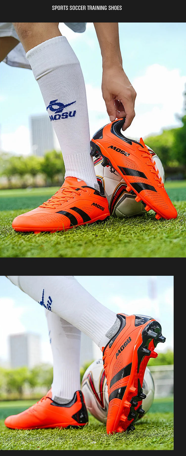 Nuove scarpe da calcio da uomo e donna, scarpe sportive per interni ed esterni con tacchetti lunghi e spezzati per allenamento su tappeto da calcio