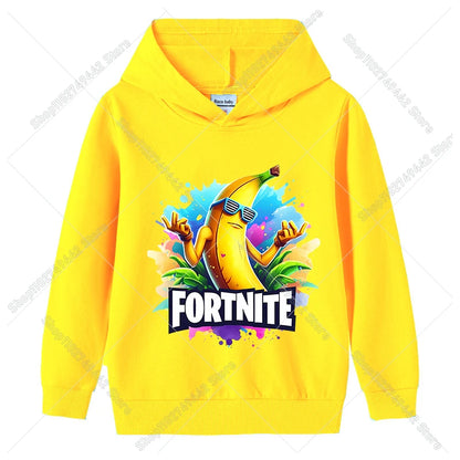 Lasten Fortnite-huppari syksyyn, ohut hupullinen collegepaita pojille ja tytöille, pitkähihainen pusero, urheilu- ja vapaa-ajan lastenvaate