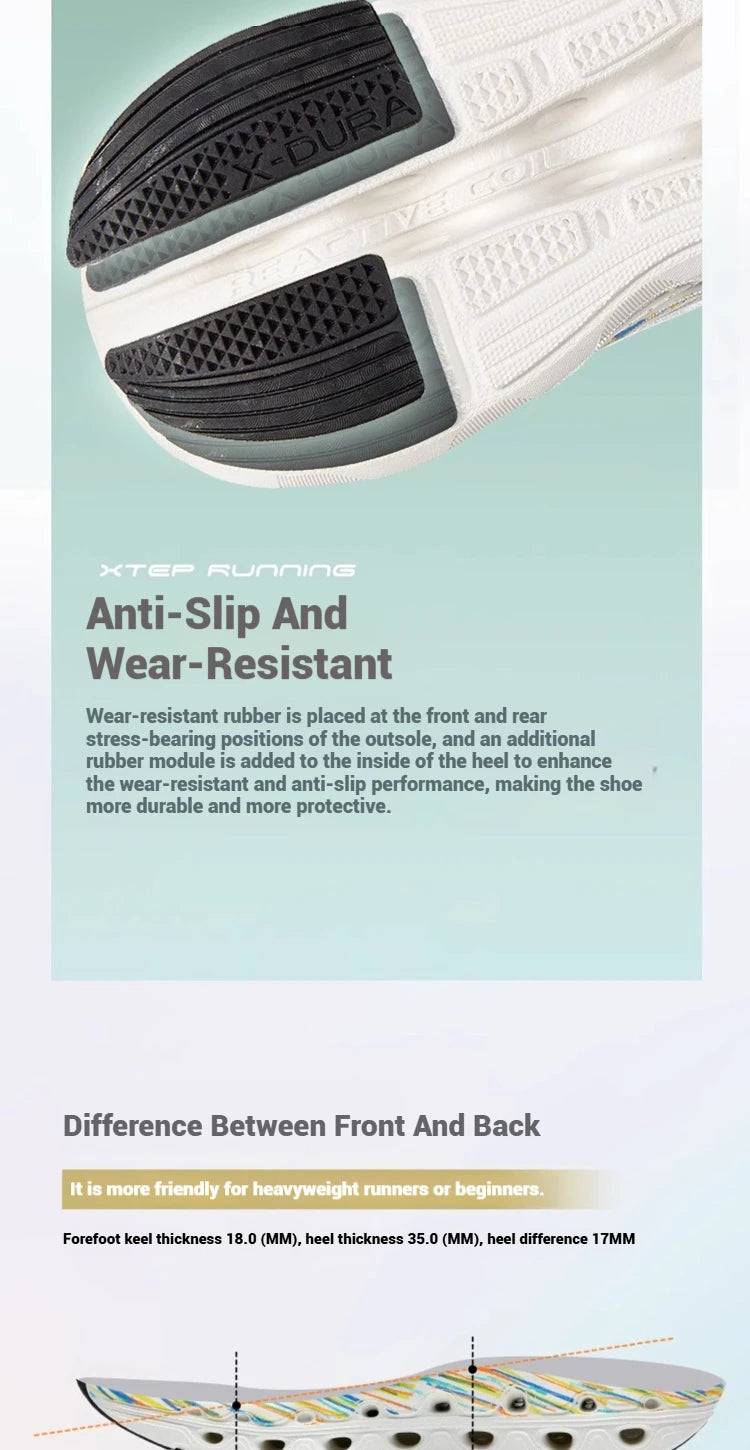 Xtep Reactive Coil 11.0 -juoksukengät miehille – kesäurheilukengät, iskuja vaimentavat, kimmoisat ja pehmeät sneakerit 976219110026