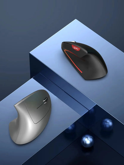 New Dual Mode Wireless Vertical Mouse Bluetooth 5.1 Silent Ergonomic 6 Buttons Type‑C 2400DPI Anti‑Mouse Hand for Office Laptop