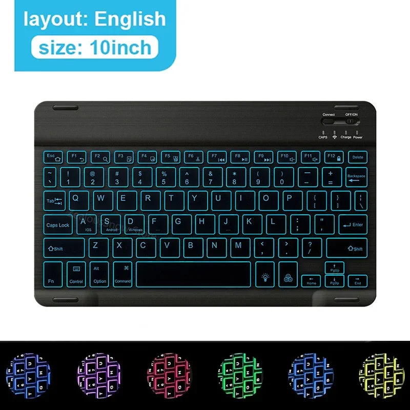 Mini Backlit RGB Bluetooth Wireless Keyboard 2.4G Mouse For Tablet Cell Phone Windows Android iOS Ultra Light Slim iPad Keyboard
