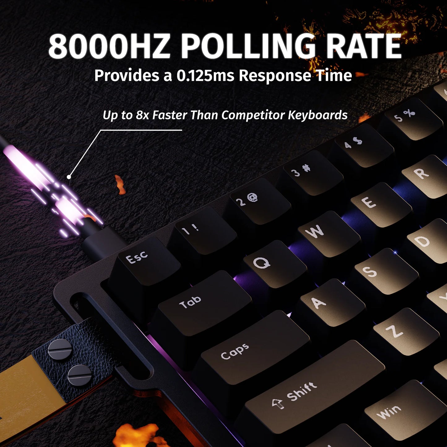 ATTACK SHARK X68 HE Rapid Trigger 8KHz Magnetic Keyboard, 0.01mm RT Accuracy, 60% Layout, RGB, Support RT/Snap Tap/DKS/MT/TGL