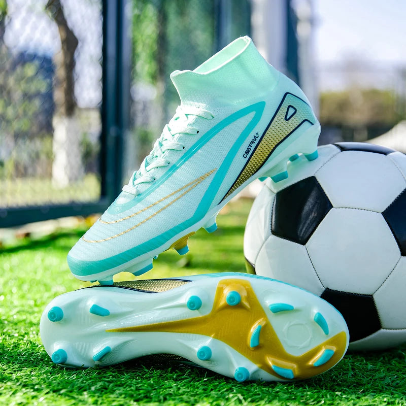 Chaussures de football montantes pour hommes, crampons longs, chaussures de football pour adultes, légères, entraînement sportif professionnel