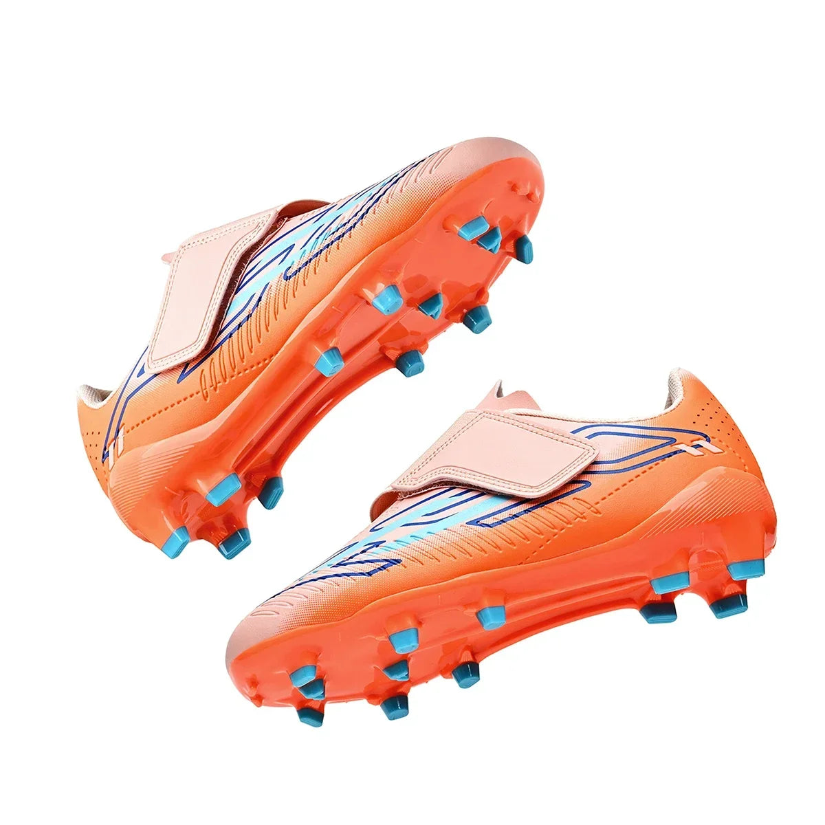 Chaussures de football professionnelles pour hommes, sans lacets, antidérapantes, pour jeunes, crampons FG/TF, entraînement sur terrain, crampons rapides pour le football.