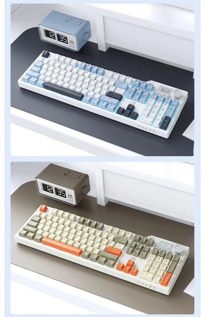 Ajazz AK35I V3/V4 MAX Tri-mode Wired Bluetooth Wireless Gaming Keyboard Gasket Full Key Hot Swap 104 Keys Customized Keyboard
