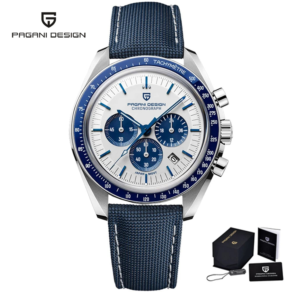 PAGANI DESIGN 2026 New Moon Watch For Men Quartz Multifunction Chronograph Sports Mens Watches Top Brand Luxury Sapphire Mirror