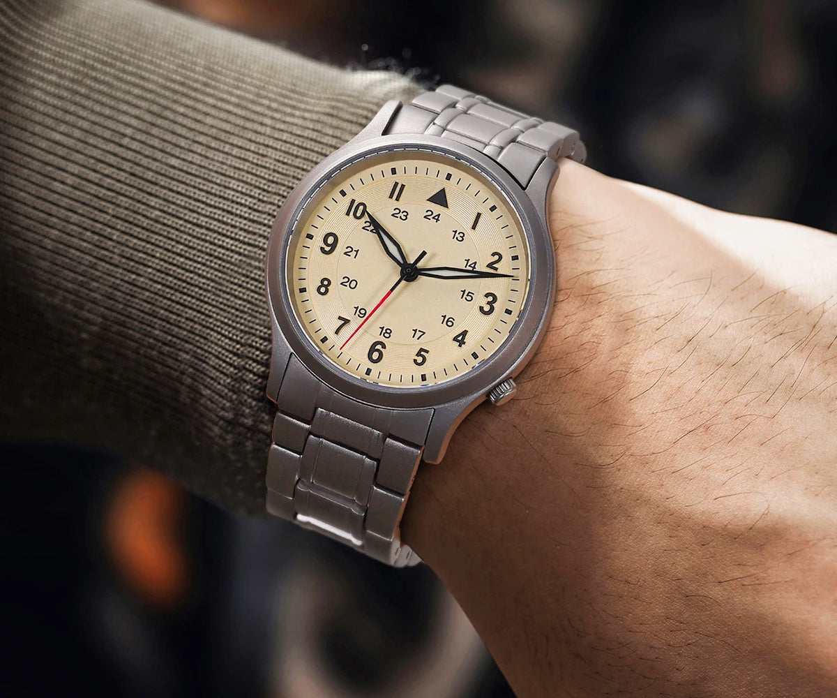 BERNY Full Titanium Watches for Men Quartz Men's Watch Lightweight Sapphire Super Luminous VH31 Sport Field Wristwatches