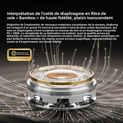 Zhulinniao JingHong Z3 2025 High-Fidelity In-Ear HiFi Earphones Dual Dynamic Drivers Metal Music Monitor Customizable Audio