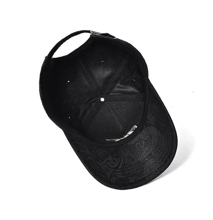 2024 Fashion Embroidery High top Baseball Cap Men's cashew print outdoor casual Cap face Trim four seasons