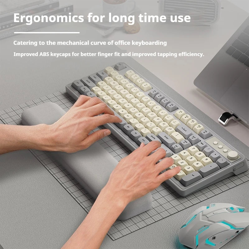 Teclado gaming de oficina EWEADN G98, membrana con retroiluminación arcoíris, USB con cable, externo y silencioso, área numérica, diseño Digh
