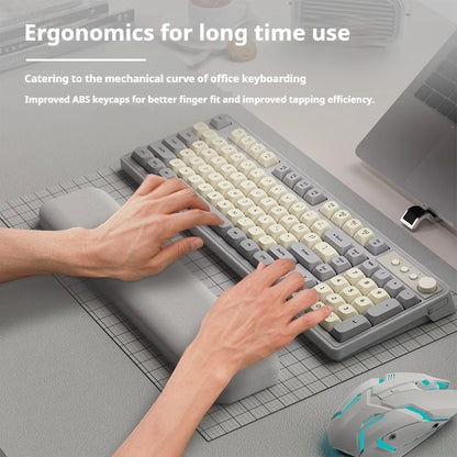 Teclado gaming de oficina EWEADN G98, membrana con retroiluminación arcoíris, USB con cable, externo y silencioso, área numérica, diseño Digh
