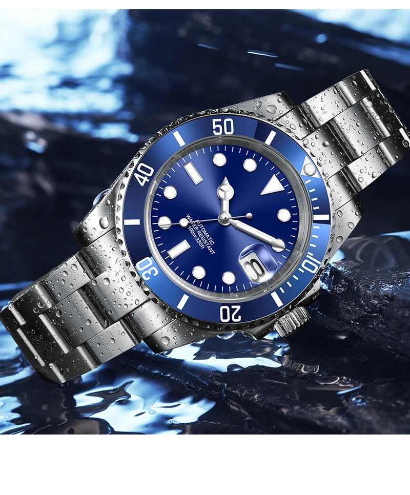 Customized Logo Men's Mechanical Automatic Wristwatch NH35 Movement 40mm Dial 100M Waterproof Sapphire Glass DIY Corgeut