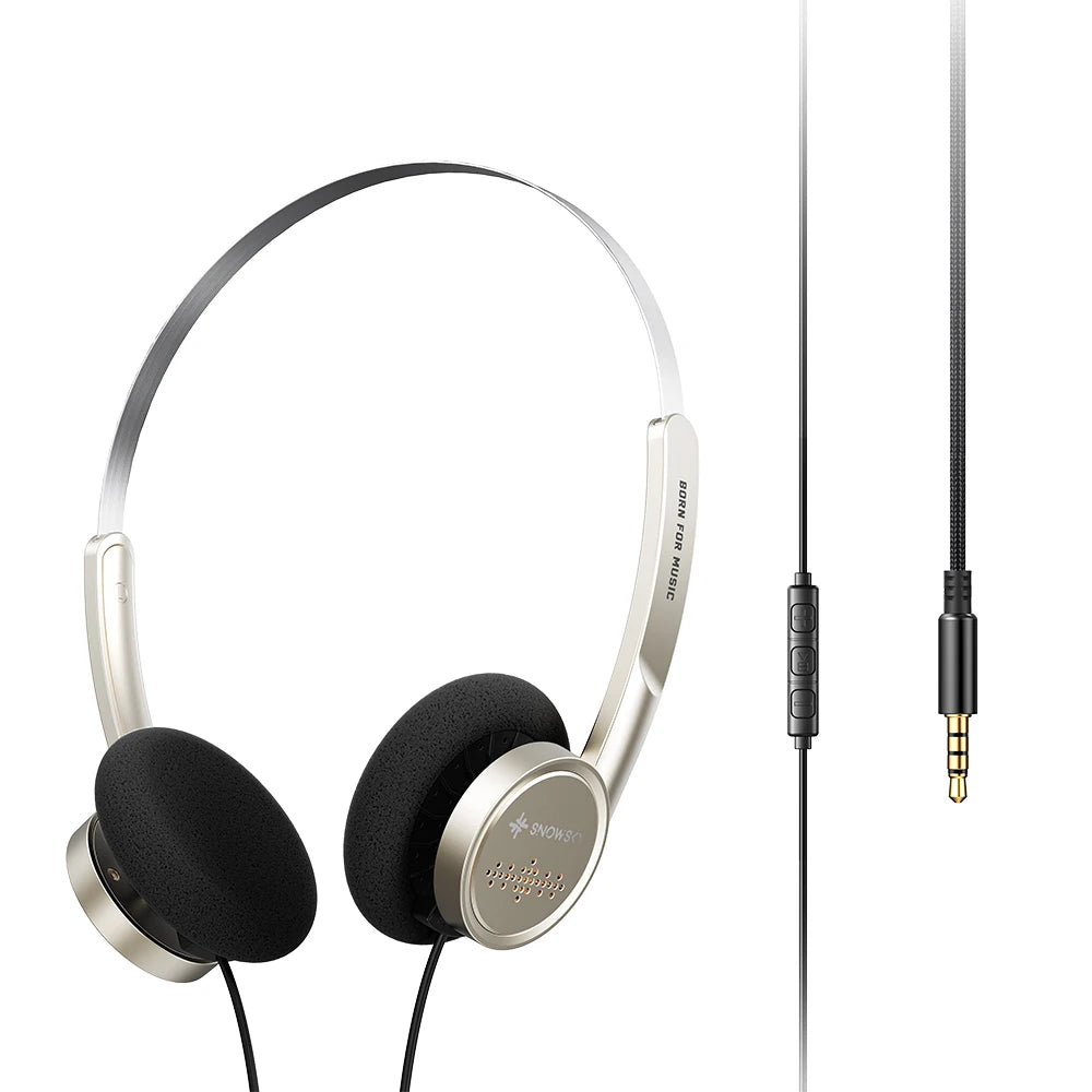 Snowsky/FiiO Wind 3.5mm ON-Ear Headphones for Recording Gaming with Microphone, 40mm Diaphragms driver,HiFi Sound