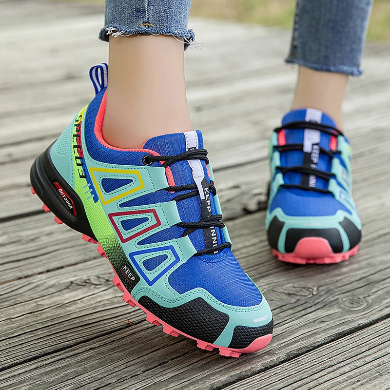 Scarpe da trekking da donna per attività outdoor, scarpe sportive da escursionismo, scarpe tattiche da caccia antiscivolo, scarpe da arrampicata traspiranti con lacci, ciclismo