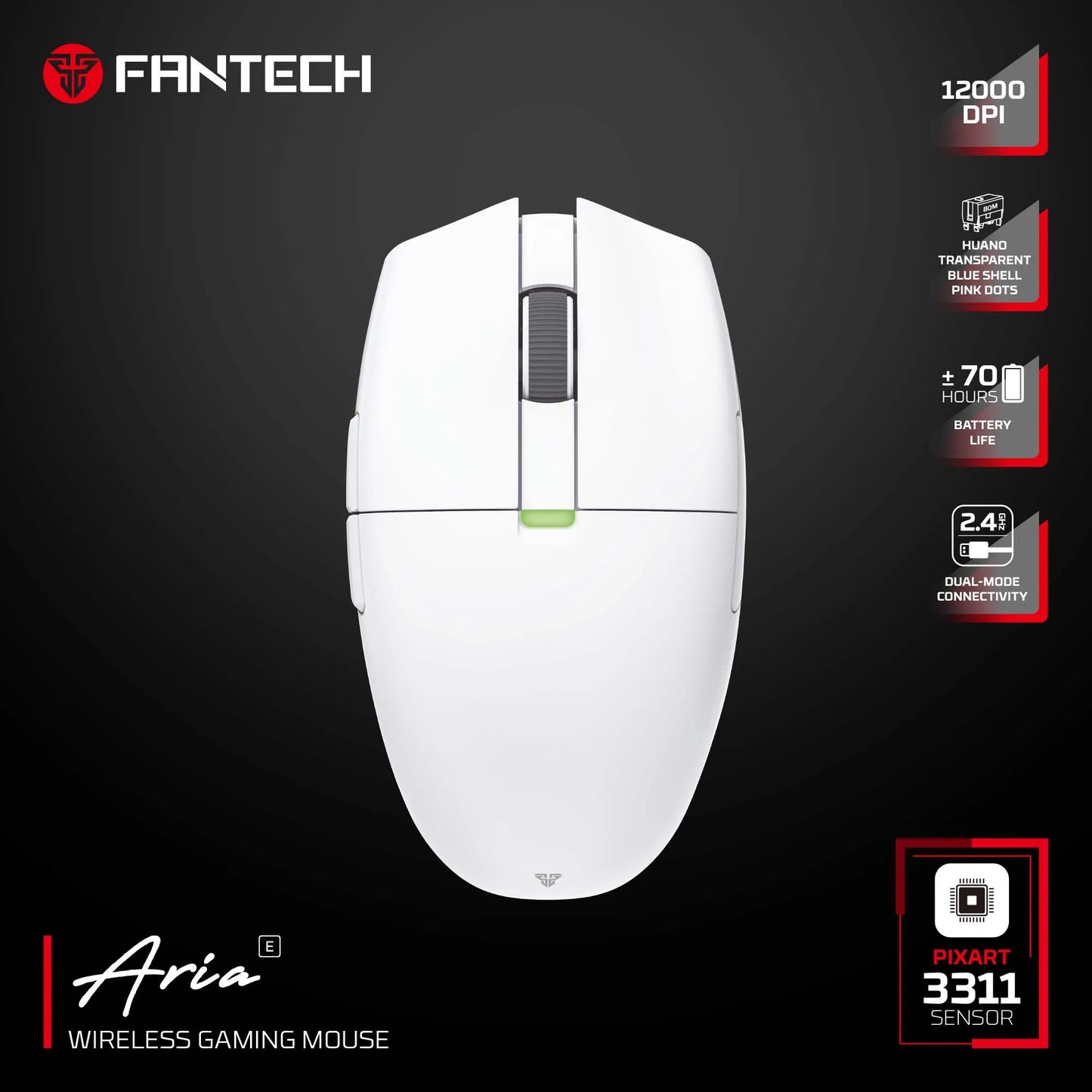 FANTECH Aria XD7E 2.4G Wireless Gaming Mouse PixArt 3311 1000Hz 59g Lightweight Gamer Mice  For PC Laptop