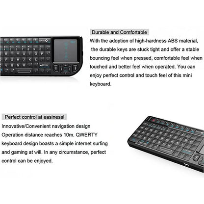 Rii Mini Wireless English Keyboard with TouchPad for Android TV Box/Mini PC/Laptop Mac, Laptop, Windows, Tablet