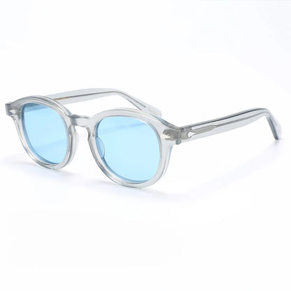 Polariserade solglasögon för män och kvinnor, Johnny Depp-inspirerade solglasögon i Lemtosh-stil, retro, runda, acetatbåge, UV400-glas, Oculos
