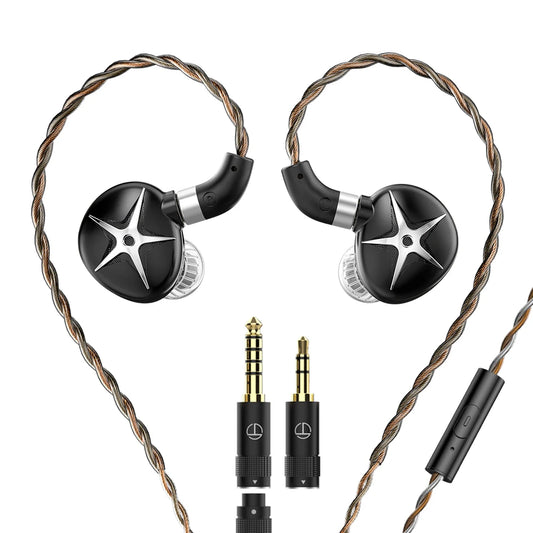 Słuchawki przewodowe TRN Starfish HiFi – słuchawki douszne z dynamicznym przetwornikiem 12 mm i membraną berylową, odłączany kabel – słuchawki audiofilskie HiFi