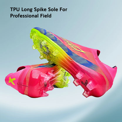 AG/FG Soccer Cleats for Men Women Kids Youth PU Fabric Upper TPU Sole Non-Slip Wear-Resistant for Natural Grass Sports Pitch Tra