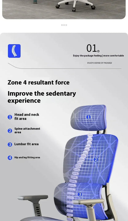 Gaming Chair Office Desk Ergonomic Computer Adjustable Armrests 3D Headrest Chair Lift Chair Back  Can Tilt Back with Foo Pedals