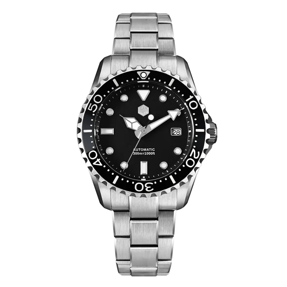 San Martin New 40mm Diver Watch YN55 Enamel Dial Classic Luxury Men Automatic Mechanical Watches Sapphire Waterproof 300m SN0009