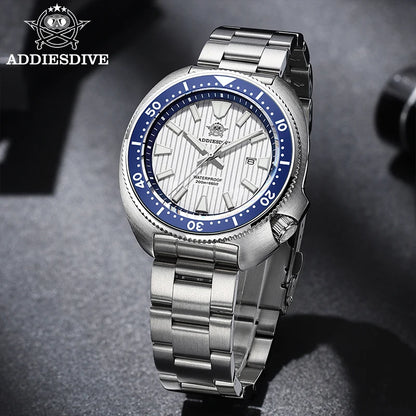 ADDIESDIVE Men's Diving Watch 200 Waterproof Sapphire Glass Quartz Watch BGW9 Luminous Stainless Steel Business Fashion Watch
