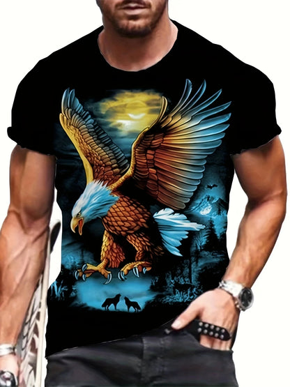 Fashion Eagle Graphic T Shirts Luxury T-Shirt Summer Men's T-Shirts Casual Tops Short Sleeve T-Shirt 3D Printing Men Clothing
