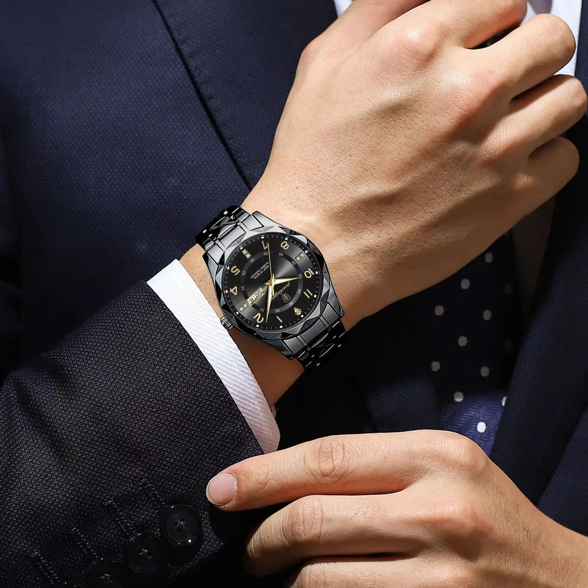 Relógio de homem POEDAGAR Fashion Luxury, estanque, luminoso, de quartzo, bracelete em aço inoxidável, data e dia da semana, estilo descontraído.