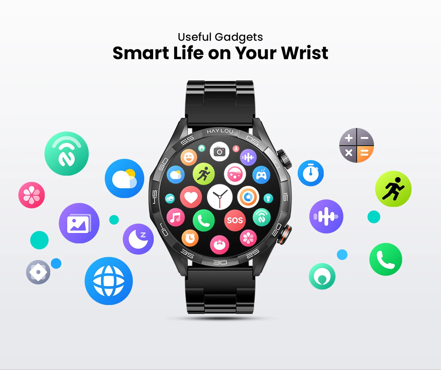 HAYLOU Solar 5 Smart Watch 1.58'' AMOLED Display Smart Watch Voice Calling 24H Health Monitoring 100+ Sport Modes Smartwatch